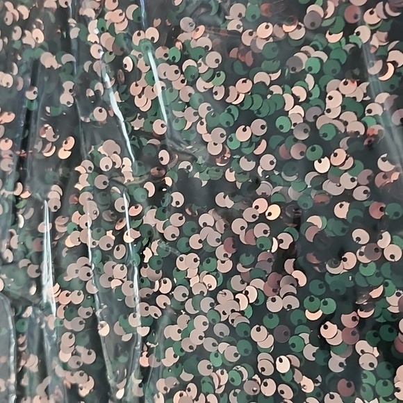 Green and Gold Sequin Gown with High Slit - Picture 16 of 16